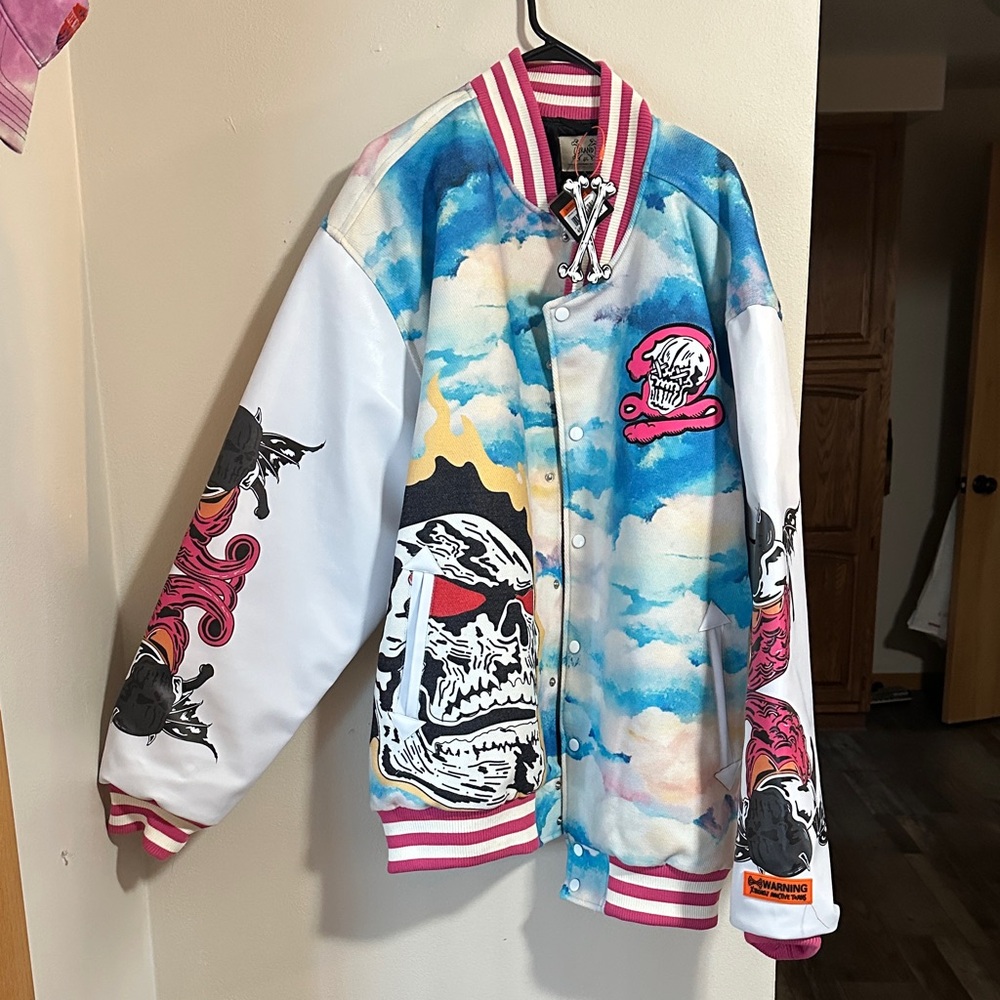 Colorful Brand X Graphic Varsity Jacket